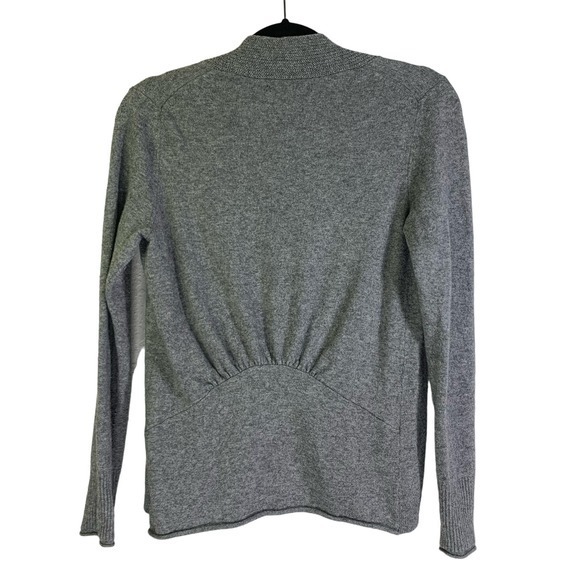 BANANA REPUBLIC Gray Open Front Wool Cashmere Ruched Cardigan Sweater‎ - Picture 7 of 11